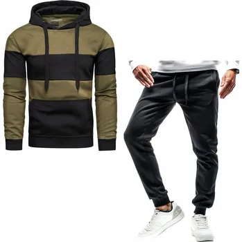 Pánská tepláková souprava s mikinou s kapucí - L