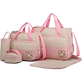Miss Lulu Sada Mateřských tašek a doplňků - 5 kusů - Růžová