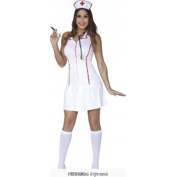 Karnevalový kostým Šaty zdravotní sestry pro dospělé Kostým M 38-40 bílá M