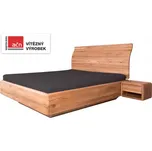 Manželská postel ARIA čelo esovité, úložný prostor, 180 cm, dub nature