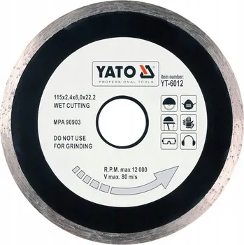 Řezný kotouč Diamantový kotouč Yato YT-6012 115 x 22,2 mm
