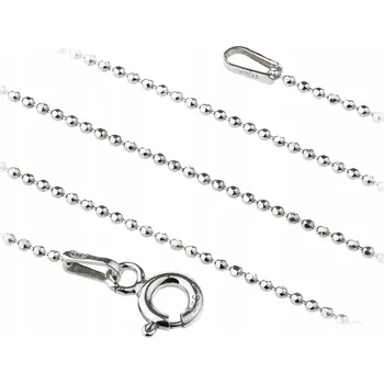 Řetízek Dlouhý Stříbrný řetízek Kuličkový s diamantovým brusem 50 cm