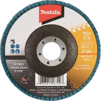 Brusný kotouč Lamelový kotouč MAKITA Zirkon 125 x 22,2 mm K120 D-74251