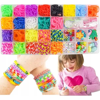 kreativní sada GUMIČKY PRO VÝROBU NÁRAMKŮ KREATIVNÍ SADA DIY S PÍSMENKY