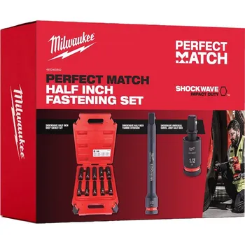 Gola hlavice Sada průmyslových hlavic prodloužených MILWAUKEE PERFECT MATCH 1/2" 10 ks 4932492652