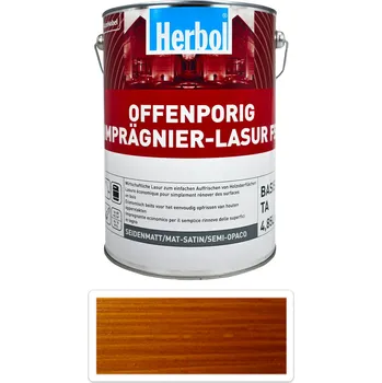 Lak na dřevo HERBOL Offenporig Impragnier-Lasur FS - impregnační lazura na dřevo 5 l Vlašský ořech - Venkovní barva na dřevo