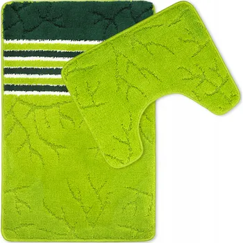 Koupelnová předložka KOUPELNOVÁ PŘEDLOŽKA PROTISKLUZOVÁ VELKÁ SADA 2 KS 50X80 ZELENÁ SILNÁ 3D