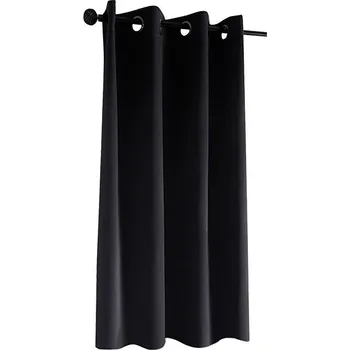 Závěs Mybesthome New Vitoria Blackout Zatemňovací krátký závěs s kroužky, 135 × 160 cm, černý, 1 ks