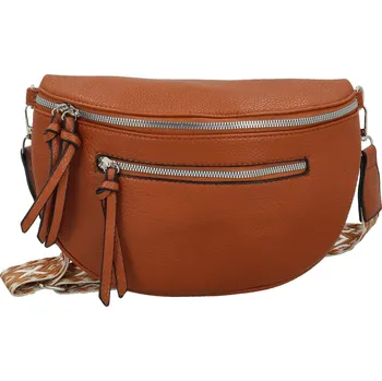 Ledvinka Módní dámská koženková kabelko-ledvinka Frieda, koňakově hnědá