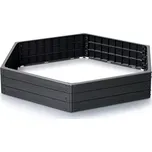 Černý vyvýšený zahradní stohovatelný záhon GH27 - délka 148 cm, šířka 129 cm, výška 25 cm - 20067417