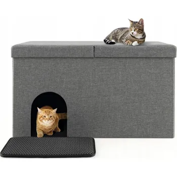 Pelíšek pro psa Budka pro kočky Costway šedá obdélníková 50 cm x 90 cm x 50 cm