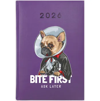 Kalendář Knižní kalendář 2026 A5 FunnyCase fialový