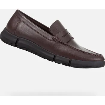 Pánská fitness obuv Pánské mokasíny GEOX ADACTER M WIDE TMAVĚ HNĚDÁ 45