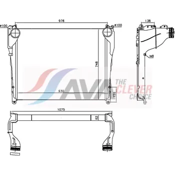 Příslušenství pro turbodmychadlo Chladič turba AVA 20033044