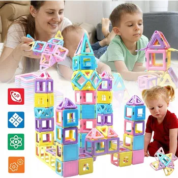 ostatní stavebnice MAGNETYCZNE KLOCKI STAVEBNICE, EDUKATIVNÍ MAGNETICKÉ HRAČKY PRO DĚTI