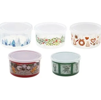 Dóza na potraviny Dóza na vánoční cukroví - 1,4 l (vánoční symboly) - 16 x 9,4 cm