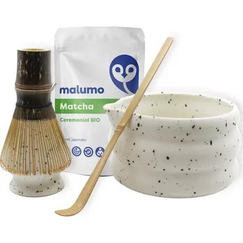 Čaj Malumo Matcha set tečkovaný Varianta setu: Matcha set s Ceremonial BIO Matchou 30 g