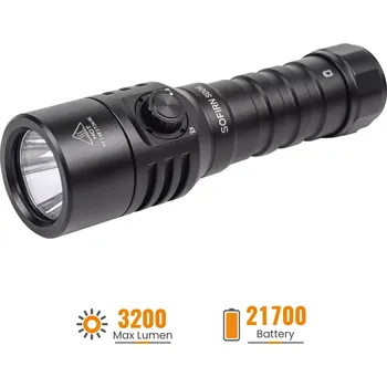 Svítilna Vodotěsná svítilna Sofirn SD06 6500K, 3200 lumenů, bez akumulátoru (potápěčská, kvalitní baterka od firmy Sofirn)