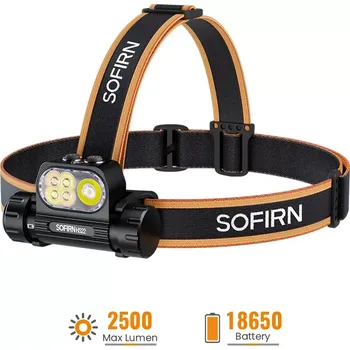 Čelovka Čelová svítilna Sofirn HS22, 2500 lumenů, bez akumulátoru (univerzální nabíjecí čelovka s proměnlivou teplotou, kvalitní baterka od firmy Sofirn)
