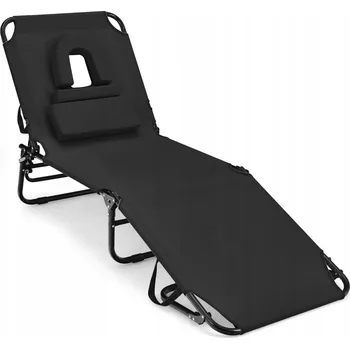 Zahradní lehátko Zahradní a plážové lehátko kovové černé Costway