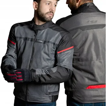 Moto bunda MOTOCYKLOVÁ BUNDA LS2 RIVA Tmavě Šedá Červená Textilní Moto Skútr + Membrána L