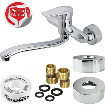 Vodovodní baterie Nástěnná umyvadlová baterie Sotbe GAULA, stříbrná