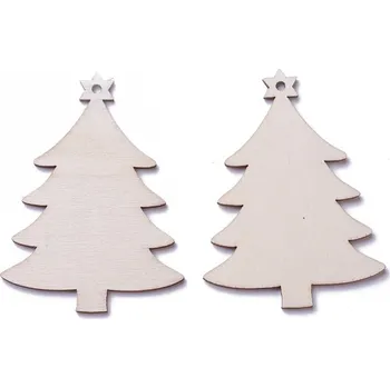 Vánoce Dekorace, dřevěná, vánoční stromy, 86.5x64x3 mm, 2 ks/bal.