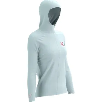 Dámská větrovka Dámská běžecká nepromokavá bunda Compressport HURRICANE WATERPROOF 10/10 JACKET W M Šedá