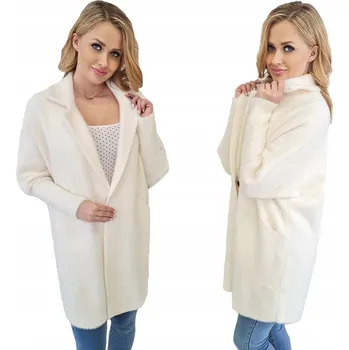 Dámský kabát Soprato dámský kabát bílý oversize bez kapuce 7108 přechodný kabát podzimní/zimní PREMIUM univerzální velikost