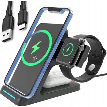 Indukční nabíječka Zenwire USB-C pro telefon a chytré hodinky, černá