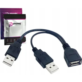 Datový kabel KABEL Phoneo Y OTG HOST USB ROZDĚLOVAČ HUB 2X USB (samec) 1X USB (samice)