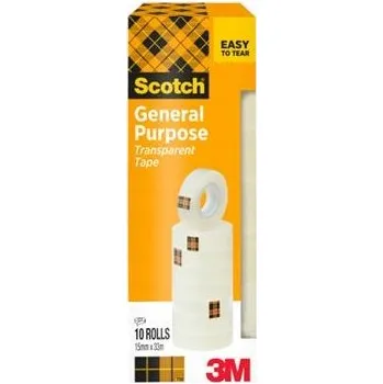 Průhledná lepicí páska Scotch 508, 15 mm x 33 m, 10 rolek v balení
