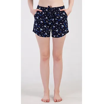 Dámské pyžamo Vienetta Dámské pyžamové šortky Listy: tmavě modrá S