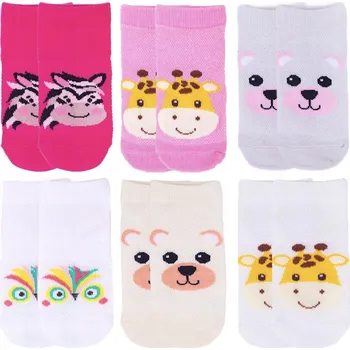 Dívčí Ponožky YoClub s prolamovaným vzorem 23-26, bavlněné žakárové kotníkové ponožky K1