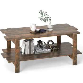 Konferenční stolek Konferenční stolek Costway obdélníkový 115 x 59 x 46 cm, odstíny hnědé