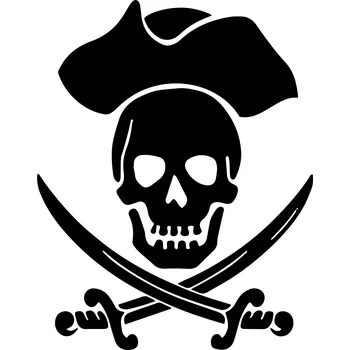 Samolepicí dekorace na vozidlo Samolepka na auto lebka piráta 5f