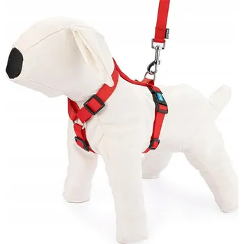 Postroj pro psa Postroj nastavitelný popruh S červený