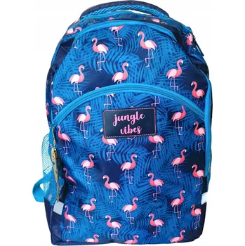 Školní batoh Paso s více přihrádkami, modrý, růžový