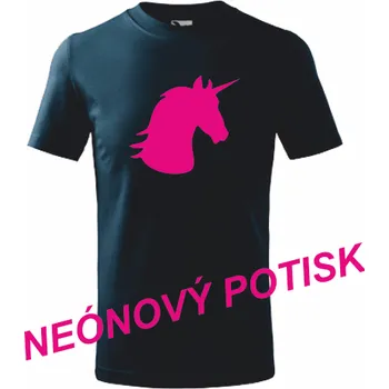 ON-DESIGN Dětské tričko s JEDNOROŽCEM Velikost: 146 cm/10 let, Barva: námořní modrá