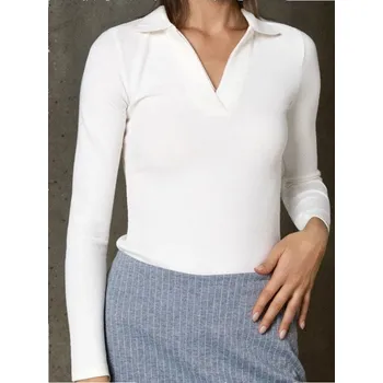 Body Sinsay - Body s dlouhými rukávy - krémová - 491EU-01X - 491EU-01X-S