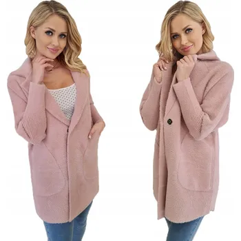 Dámský kabát Soprato dámský kabát růžový oversize bez kapuce 7108 přechodný kabát podzimní/zimní PREMIUM univerzální velikost