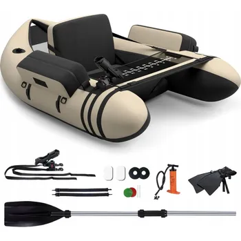 Člun Raft rybářský Costway 1-místný béžový 135 cm 150 kg