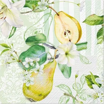 Papírový ubrousek PAPÍROVÉ UBROUSKY 20 KS 33 CM HRUŠKY HRUŠKA DOVOLENÁ LÉTO GRILOVÁNÍ