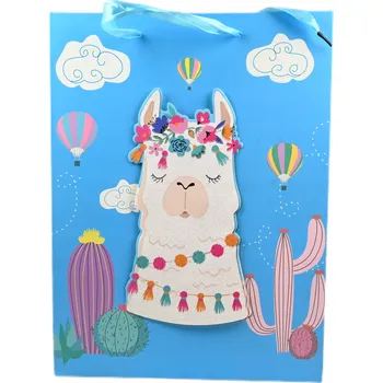Dárková taška VELKÁ DÁRKOVÁ TAŠKA LAMA ALPACA TAŠKA NA DÁRKY 30x40 CM RŮZNÉ BARVY