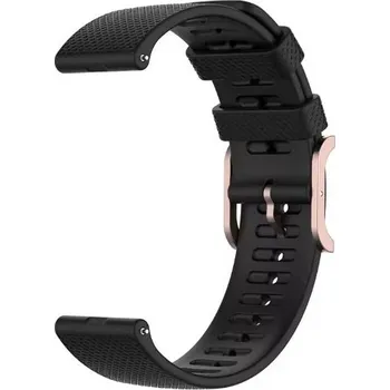 eses Silikonový řemínek s texturovaným povrchem - Černý, 22 mm