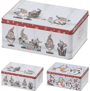 Dóza na potraviny dóza plech. 22x16x9cm, 2 druhy, vánoční