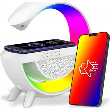 Lampička 2023 Chytrá LED RGB Lampa s QI Nabíječkou a Bluetooth Reproduktorem DÁREK