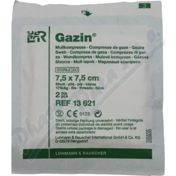 Kompres Gáza hydrofil.skl.kompr.ster.Gazin 7.5x7.5cm/2ks