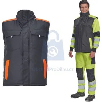 pracovní vesta Vesta pracovní MAX VIVO, CERVA černá/žlutá, 3XL, balení 1 ks