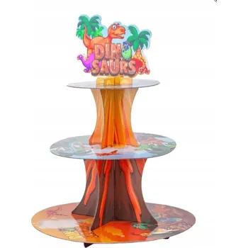 Patrový podnos na zákusky, muffiny, motiv Dinozauri